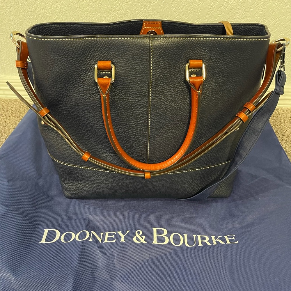 Dooney & Bourke Gray Pebble Grain Chelsea Tote - Navy